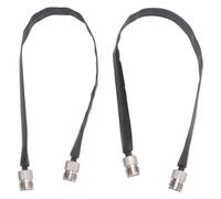 rirue 2 Pack 40cm Coaxial Cable Window/Door Pass Through Flat Cable, SO239 UHF Female to UHF Female,50 Ohm