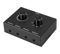 rirue 4 Port Audio Switch, 3.5mm Audio Switcher, Stereo AUX Audio, 4 Input 1Output/1Input 4 Output Audio Switcher Box