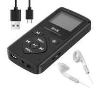 rirue / Digital Radio Bluetooth 4.0 Personal Pocket FM Mini Portable Radio Earphone MP3 Micro-USB for Home