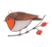 rirue Hanging Multicolor Birds on Wire High Stained Acrylic Window Panel Home Room Decor -Sitting