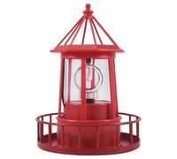 rirue LED Solar Powered Lighthouse, 360 Degree Rotating Lamp Courtyard Decoration Waterproof Garden Towers Statue Lights A