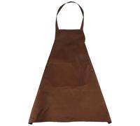 rirue Plain Apron Front Pocket for Butchers Kitchen Cooking Craft Baking Waiter - Brown