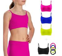 Risalti 3+1 Pcs Microfibre Crop Tops for Girls - Seamless Bra, Kids Bra, Bracelets Included - Made in Italy
