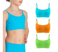 Risalti 3 Pcs Microfibre Crop Tops for Girls - Seamless Bra for Girl, Girls Crop Tops, Crop Tops Kids, Crop Top Bra, Teen Girl Clothes, Kids Bra, Bracelets Included - Made in Italy