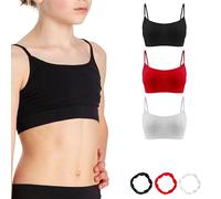 Risalti 3 Pcs Microfibre Crop Tops for Girls - Seamless Bra, Kids Bra, Bracelets Included - Made in Italy