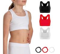 Risalti 3PZ Olympic Microfibre Crop Tops for Girls - Seamless Bra, Girls Sports Bra, Seamless Girls Crop Tops, Crop Tops Kids, Colourful Bracelets Included - Made in Italy