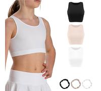 Risalti American Microfibre Girls Sports Bra 3 Pcs - Seamless Bra for Girls, Seamless Crop Tops for Girls, Girls Crop Tops, Crop Tops Kids, Colourful Bracelets Gratis - Made in Italy