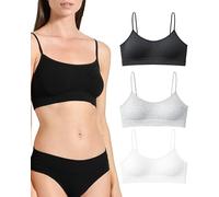 Risalti Bras for Women Bamboo Narrow-Shoulder 3 Pz - Womens Tops Light Support, Women's Bras, Seamless Bra, Crop Tops for Women, Bralettes for Women, Ladies Bras - Made in Italy