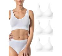 Risalti Bras for Women Bamboo Wide-Shoulder Bra 3 PZ - Women's Bras Light Support, Bralettes for Women, Crop Tops for Women, Seamless Bra, Seamless Womens Bras - Made in Italy
