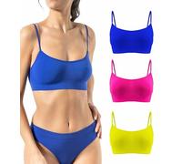 Risalti Bras for Women Wireless Bra Narrow Shoulder 3 Pack - Bralettes for Women Light Support, Women's Bras Microfibre, Seamless Bra, Comfort Bra, Womens Bras, Ladies Bras - Made in Italy