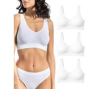 Risalti Bras for Women Wireless Bra Wide Shoulder 3 Pack - Bralettes for Women Light Support, Women's Bras Microfibre, Seamless Bra, Comfort Bra, Womens Bras, Ladies Bras - Made in Italy