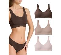 Risalti Bras for Women Wireless Bra Wide Shoulder 3 Pack - Bralettes for Women Light Support, Women's Bras Microfibre, Seamless Bra, Comfort Bra, Womens Bras, Ladies Bras - Made in Italy