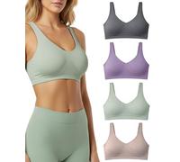 Risalti Eco Friendly Wide Shoulder Wirefree Bra, 4-Piece Brassiere Women's Brassiere Bra in Soft Microfibre, Yees Green, Seamless Bra, Sustainable and Breathable Underwear - Made in Italy, Anthracite