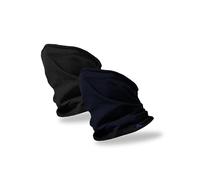 Risalti Energy Thermal Neck Warmer - Breathable Unisex Adult and Child in Microfibre with Thermoregulation Effect - Seamless - Made in Italy, 2pcs Black-Anthracite/Black-Pacific, One size