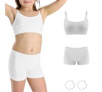 Risalti Girls Bra and Girls Pants Microfibre Set - Girls Bras and Girls Boxers Underwear, Girls Crop Tops and Girls Knickers, Girls Underwear Seamless, Colourful Bracelets Included - Made in Italy