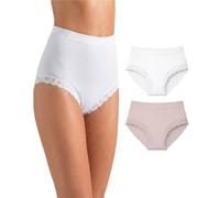 Risalti High Waisted Lace Knickers For Women Seamless 3Pcs - Lace Underwear Women No VPL, Invisible Panties, Soft Microfibre, Breathable, Stretch, Ladies Seam Free Knickers - Made in Italy