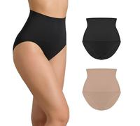 Risalti High Waisted Tummy Control Knickers for Women 2 Pcs - Seamless Shapewear, Ladies High Waist Knickers, Women's Control Knickers, Support Pants, Tummy Tuck Underwear - Made in Italy