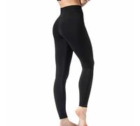 Risalti Leggings Women's Tummy Control Plus Covering Leggings Women's High Waist Contouring Stretch Microfibre Opaque Sports Leggings Women's Seamless - Made in Italy, black, L-XL