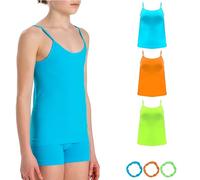 Risalti Microfibre Girls Vest Tops 3 Pcs - Girl's Vest Top, Girls' Underwear Vests, Girls Tops, Girls Clothing, Kids Clothes Colourful Bracelets Included - Made in Italy
