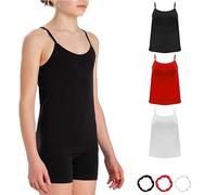Risalti Microfibre Girls Vest Tops 3 Pcs - Girl's Vest Top, Girls' Underwear Vests, Girls Tops, Girls Clothing, Kids Clothes Colourful Bracelets Included - Made in Italy