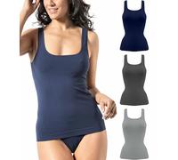 Risalti Tank Tops Women Microfibre Wide Shoulder 3 Pack - Womens Tops Seamless, Vest Top, Camisole Tops for Women Elegant, Women's Vests Softer Than Cotton Vests for Women - Made in Italy