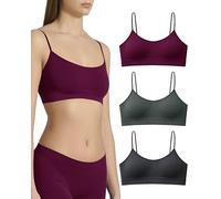 Risalti Wireless Bras for Women Thin Strap 3Pack - Seamless Bra Non Wired, Comfy Bra in Stretch Microfibre, No Labels, Soft Top Lingerie - Made in Italy