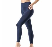 Risalti Women's Flat Belly Leggings - High Waisted Leggings, Women's Clothing in Seamless Microfibre, Made in Italy, blue, XXL