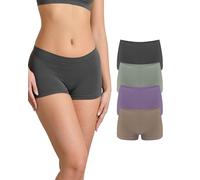 Risalti Women's Shorts Low Rise Eco Friendly 4 Pieces - Seamless Boxer Shorts, Yees Green Microfibre Shorts, Softer Than Women's Cotton Underpants, Sustainable Underwear - Made in Italy, Anthracite