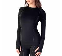 Risalti Women's Thermal Tops Merino Wool TECH+ - Thermal Tops Womens, Merino Base Layer Women, Thermal Base Layers Women, Compression Shirt Women Winter, Thermals Womens Seamless - Made in Italy