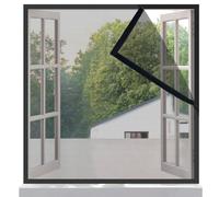 Risareyi Fiberglass Fly Screens for Windows 60x100cm, Black Reinforced Mesh Mosquito Net Window Fly Screen, Full Frame Magic Tape, Anti Mosquito Bugs Insects, Lets Fresh Air in