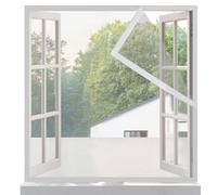 Risareyi Fiberglass Fly Screens for Windows 60x110cm, White Reinforced Mesh Mosquito Net Window Fly Screen, Full Frame Magic Tape, Anti Mosquito Window Bug Screen, Lets Fresh Air in