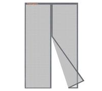 Risareyi Fiberglass Magnetic Fly Screens for Doors 100x210cm, Grey Reinforced Door Fly Screen Curtain Anti Mosquito Net Mesh Patio Door Fly Screen, with Powerful Magnets & Adhesive Tape
