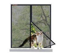 Risareyi Fibreglass Window Fly Screen Magnetic 65x100cm, Black - Insect Protection Window Mosquito Net, Automatic Closure, Without Drilling, with Adhesive Tape, Cats can Pass