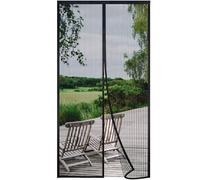 Risareyi Magnetic Fly Screen Door Mesh Door Screen Curtain Anti-Mosquito Anti-Tearing Adhesive Tape Full Frame Hook & Loop for Living Room, Bedroom Door, Fit Doors up to 185x215cm(WxH), Black