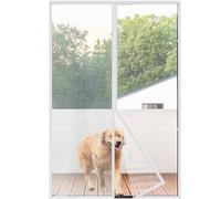 Risareyi Magnetic Fly Screens for Doors 145x200cm, White - Tear-Resistant Mesh Mosquito Net Door Fly Screen Curtain Anti Insects, Shuts Automatically, Full Frame Hook & Loop