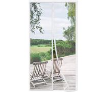 Risareyi Magnetic Fly Screens for Doors 180x205cm, White Mesh Mosquito Net for Patio Door Fly Screen Curtain Closes Automatically Anti-Mosquito Bugs Insects for Reinforced