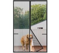 Risareyi Magnetic Fly Screens for Doors 90x205cm, Black - Tear-Resistant Mesh Mosquito Net Door Fly Screen Curtain Anti Insects, Shuts Automatically, Full Frame Hook & Loop