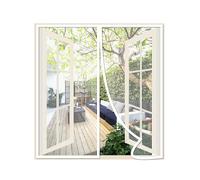 Risareyi Magnetic Fly Screens for Window 120x125cm, White Mesh Mosquito Net for Patio Door Fly Screen Curtain Closes Automatically Anti-Mosquito Bugs Insects for Reinforced