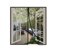 Risareyi Magnetic Fly Screens for Window 70x115cm, Black Mesh Mosquito Net for Patio Door Fly Screen Curtain Closes Automatically Anti-Mosquito Bugs Insects for Reinforced