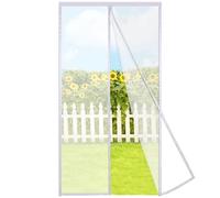 Risareyi Magnetic Fly Screens for Windows 60x100cm, Upgraded White Mesh Mosquito Net Window Fly Screen Curtain for Patio Doors Anti Mosquito with Powerful Magnets & Full Frame Magic Tape