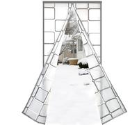 Risareyi Magnetic Thermal Insulated Door Curtain Semi-Transparent EVA Cover Windproof Waterproof Screen Keep Warm/Cool, for Patio, Kitchen, 135x200cm, Grey