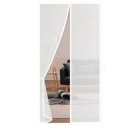 Risareyi Magnetic Thermal Insulated Door Curtain Semi-Transparent EVA Door Cover Anti-Dust Waterproof Windproof Auto-Closing for Living Room, No Drilling, 95x225cm, White