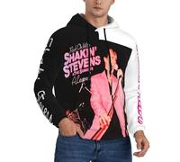 RISATERON Men's Novelty Black Shakin Hoodie Men Long Sleeve Sweatshirt Stevens Singer Tops Hooded Neck Pullover for Male Big Boys Fans Merch Gifts