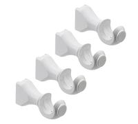 Risbay 4PCS White Wooden Curtain Rod Brackets 1-3/8in Dia, Solid Wood, Wall Mount, Window Treatment