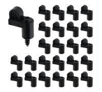 Risbay Window Screen Clip 3/8 Inch Screen Door Clips Plastic Offset Window Glass Retainer Clips for Windows Screens Fasteners, Storm Windows, Storm Panels with Screws, 24 Pack(Black)