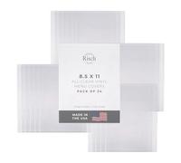 Risch Double-Sided All Clear Vinyl Menu Cover | Two-Sided 2 View Plastic Menu Holder | Slip in Top-Loading Cover | Wipeable, Reusable | 8.5” x 11” | Pack of 24