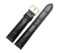 Risdany 12-22mm, Men's Alligator Leather Strap, Stylish Textured Design, Comfortable and Breathable, Replacement Parts Included.,Black,17mm
