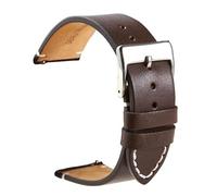 Risdany 16-24mm, Men's Leather Strap with Quick-Release Spring Lever, Classic Retro Style, Universal Replacement Parts,Dark Brown,16mm