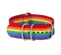 Risdany 16-24mm Wide Diamond-Stripe Braided Buckle Watch Strap, Stylish and Durable, Perfect for Casual Sports Wear.,Rainbow,18mm