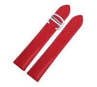 Risdany 17-23mm, Unique Leather Strap, Red/Black Color Scheme, Equipped with a Secure Folding Clasp, Quick-Release Replaceable Strap.,17mm